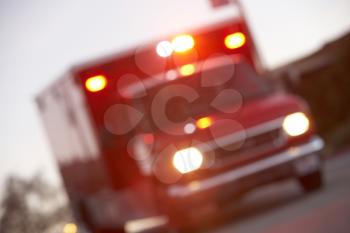 Royalty Free Photo of an Out of Focus Ambulance
