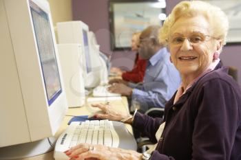 Royalty Free Photo of Seniors at Computers