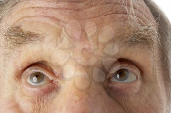 Royalty Free Photo of a Man's Eyes Looking Up