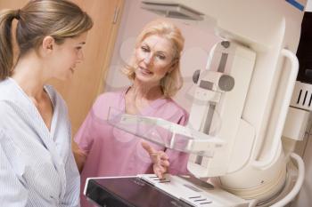 Royalty Free Photo of a Woman Having a Mammogram