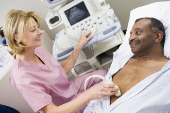 Royalty Free Photo of a Man Having an Ultrasound