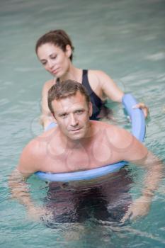 Royalty Free Photo of an Man Having Physio in a Pool