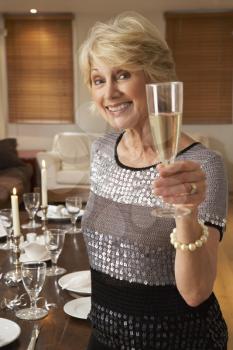 Royalty Free Photo of a Woman Holding Champagne