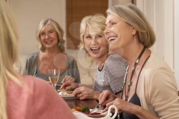 Royalty Free Photo of Women at a Dinner Party