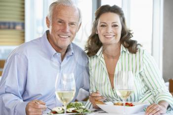 Royalty Free Photo of a Couple Having Lunch at a Restaurant