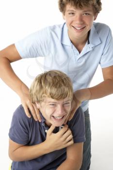 Royalty Free Photo of Two Boys Playing