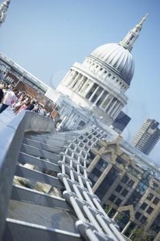 Royalty Free Photo of St Paul's Cathedral And Millennium Footbridge