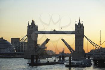 Royalty Free Photo of the Tower Bridge at Sunset