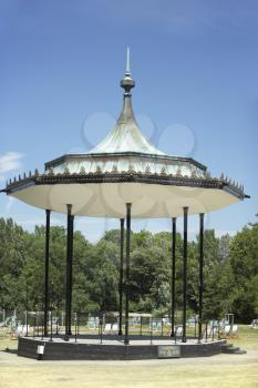 Royalty Free Photo of a Gazebo and Deck Chairs in Hyde Park, London, England