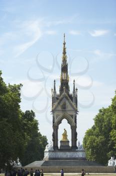 Royalty Free Photo of Tourists in Front of Albert Memorial, London, England