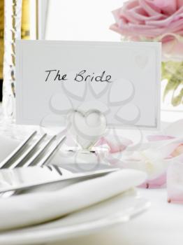 Royalty Free Photo of a Place Setting for the Bride