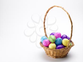 Royalty Free Photo of a Basket of Easter Eggs