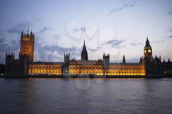 Royalty Free Photo of Parliament and Big Ben at Night