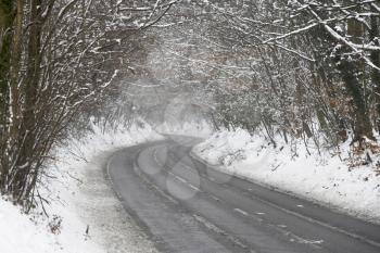 Royalty Free Photo of a Country Road in Winter