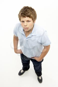 Royalty Free Photo of a Boy Looking Angry