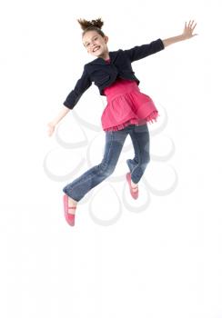 Royalty Free Photo of a Young Girl Leaping