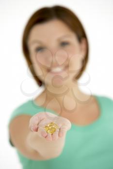 Royalty Free Photo of a Woman With Capsules