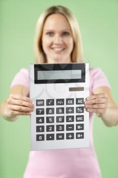 Royalty Free Photo of a Woman With a Calculator