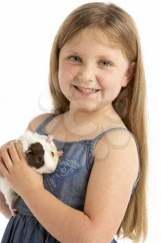 Royalty Free Photo of a Girl With a Guinea Pig
