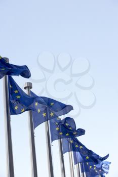 Royalty Free Photo of European Commission Flags