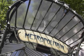 Royalty Free Photo of a Metropolitan Sign in Paris