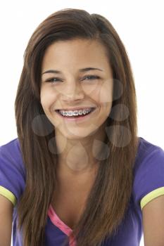 Royalty Free Photo of a Smiling Girl With Braces