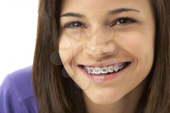 Royalty Free Photo of a Girl With Braces