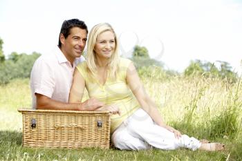 Royalty Free Photo of a Couple Having a Picnic