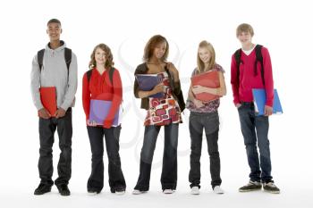 Royalty Free Photo of a Group of Teens With Books