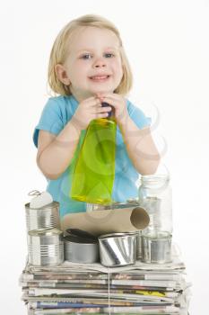 Child Helping With Recycling