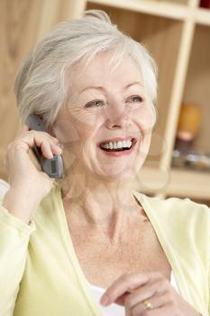 Senior Woman Using Phone At Home