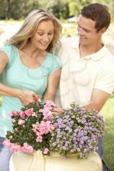 Young Couple Gardening