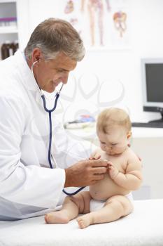 Pediatrician with baby