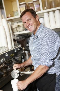 Man working in coffee shop