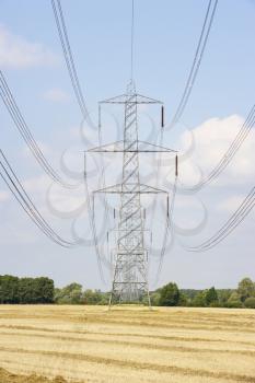 Electricity pylons in countryside