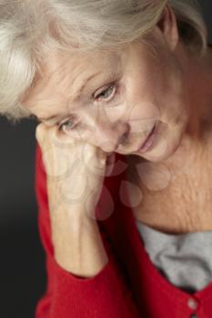 Senior woman suffering from depression
