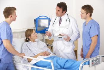 American medical team by patient's bed