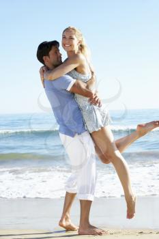 Couple Enjoying Romantic Beach Holiday