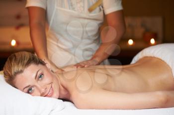 Woman Having Massage In Spa