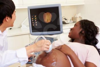 Pregnant Woman Having 4D Ultrasound Scan