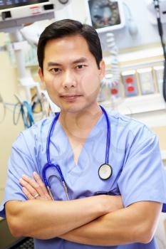 Portrait Of Male Doctor In Emergency Room