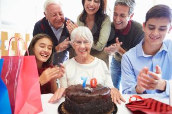 Family Celebrating 70th Birthday Together