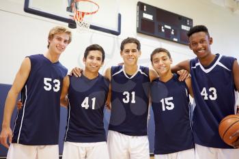 Members Of Male High School Basketball Team