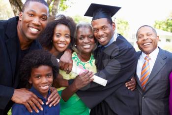 African American Student Celebrates Graduation