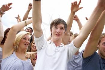 Young people at music festival