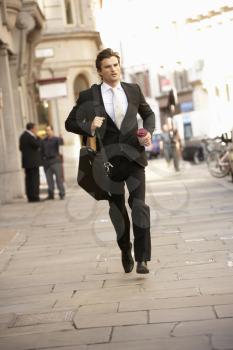 Businessman hurrying to work