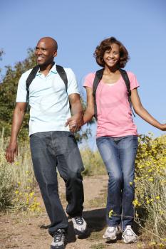 Young  couple on country hike