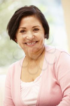 Senior Hispanic woman at home