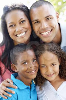 Close Up Portrait Of Young African American Family 