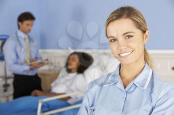 Portrait female nurse working in hospital